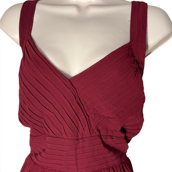 AOFUR WINE RED CHIFFON COCKTAIL maxi EVENING PARTY SWING Bridesmaid DRESS Large - Picture 5 of 16